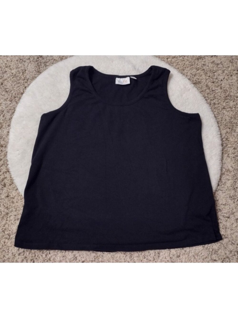 D & Co Essentials Womens Plain Black Tank Top Sleeveless Layering Shirt XL 1X